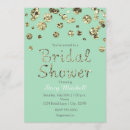 Search for mint and gold bridal shower invitations Elegant