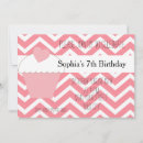 Search for chevron birthday invitations Pink