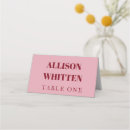 Search for pink place cards Red