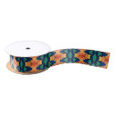 Search for orange and navy ribbon Floral pattern