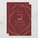 Search for rose gold geometric wedding invitations Minimal
