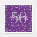 Search for silver and purple napkins 50th birthday party