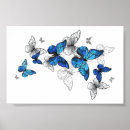Search for blue butterfly illustration posters White