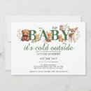 Search for winter greenery baby shower invitations Woodland animals