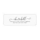 Search for script wedding return address labels Black and white