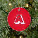 Search for red and white christmas tree decorations Initial