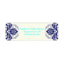 Search for navy blue damask return address labels Modern