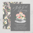 Search for love is brewing shower invitations Watercolor floral