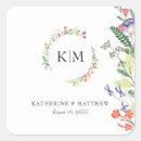Search for floral wreath wedding stickers Wildflower