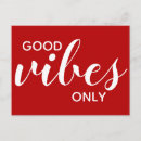 Search for good vibes postcards Red