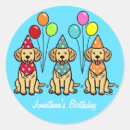 Search for birthday puppy stickers Golden retriever