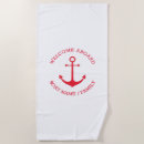 Search for nautical beach towels Welcome aboard