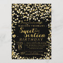 Search for black and gold sweet 16 invitations Golden