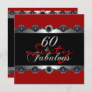 Search for 60 and fabulous birthday invitations Red