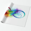 Search for feather wrapping paper Rainbow