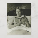 Search for woman reading book postcards Vintage