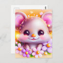 Search for pink mouse postcards Cute animals