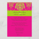 Search for lime green damask invitations Pink