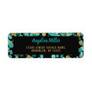 Search for turquoise and black return address labels Modern