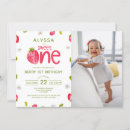 Search for sweet one strawberry birthday invitations Fruit