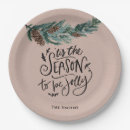 Search for elegant christmas paper plates Watercolor greenery