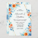 Search for blue and orange wedding invitations Botanical
