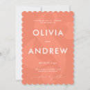 Search for coral pink wedding invitations Minimalist