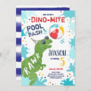 Search for dino pool party invitations Splish splash