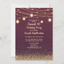 Search for string lights sweet 16 invitations Burgundy