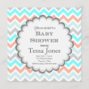 Search for coral and grey baby shower invitations Chevron