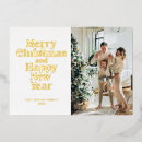 Search for happy new year christmas cards Gold foil