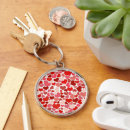 Search for love pattern key rings Red hearts