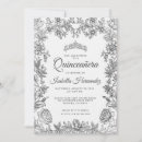 Search for black white quinceanera invitations Elegant