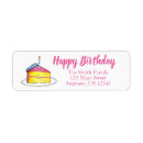 Search for happy birthday return address labels Pink