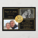 Search for surprise 50th wedding anniversary invitations Black and gold