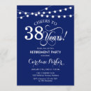 Search for navy blue retirement invitations String lights