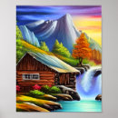 Search for watercolor waterfall art Rocks