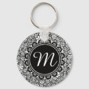 Search for black white flowers key rings Pattern