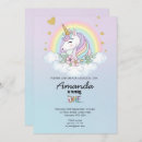 Search for unicorn 1st birthday invitations Magical