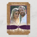 Search for burlap and purple wedding invitations Lace