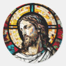 Search for stained glass jesus stickers Holy