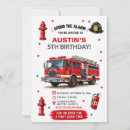 Search for rescue birthday invitations Firefighter party
