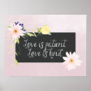 Search for love is patient love is posters Floral