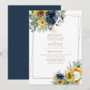 Search for navy blue and yellow sunflower invitations Modern