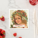 Search for holly leaves napkins Vintage