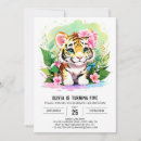 Search for big cat birthday invitations Watercolor