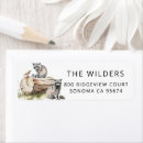 Search for raccoon return address labels Watercolor
