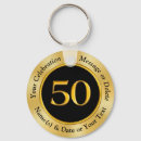 Search for happy 50th key rings Golden