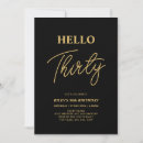 Search for hello 30 birthday invitations Black