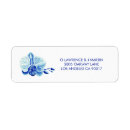 Search for blue orchid return address labels Watercolor